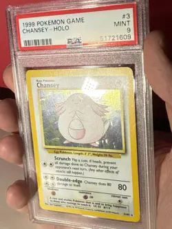 PSA 9 MINT 1999 Pokemon Chansey 3/102 Base Set Unlimited HOLO - Image 4