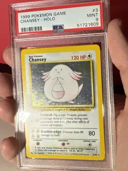 PSA 9 MINT 1999 Pokemon Chansey 3/102 Base Set Unlimited HOLO - Image 5