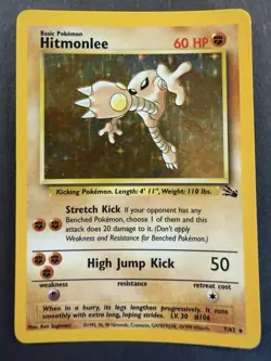 Pokemon TCG Hitmonlee 7/62 Fossil Set Holo Rare Unlimited - Image 1