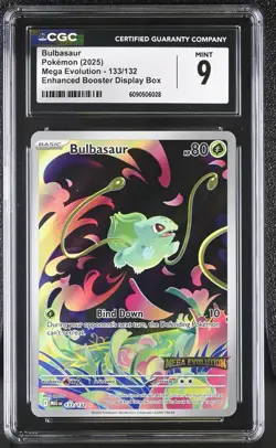 2025 Pokemon Bulbasaur Mega Evolution Stamped Enhanced Booster CGC 9 Graded - Image 1