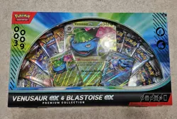 New Gamestop Exclusive Pokemon TCG Venusaur ex Blastoise ex Premium Collection - Image 1