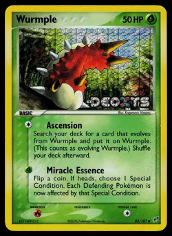 Pokemon Card - Wurmple Deoxys Stamped 82/107 Common Reverse Holo - Image 1