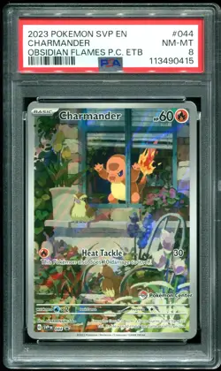 PSA 8 Charmander Obsidian Flames Pokemon Center ETB Promo 2023 Pokemon #044 - Image 1