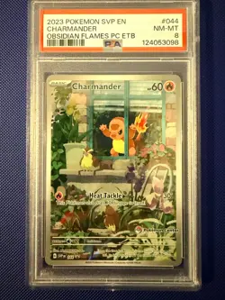 2023 Pokemon Obsidian Flames Pokemon Center ETB Charmander Promo Full Art PSA 8 - Image 2