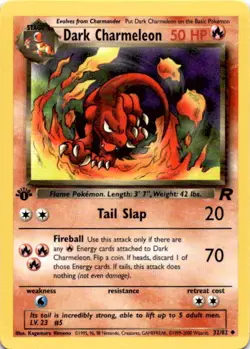 Pokemon Dark Charmeleon TCG 1st Edition Team Rockets Regular Rare Card 32/82 - Image 1