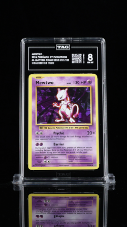Tag NM MT 8 - 2016 Pokemon XY - Mewtwo - Holo - Evolutions - Cracked Ice #51 - Image 1