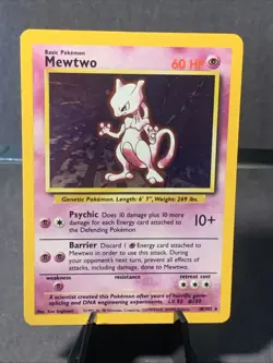 Pokemon TCG Mewtwo 10/102 Base Set Holo Unlimited Rare 1999 WOTC VTG - Image 1