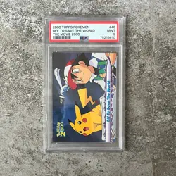 PSA 9 Off To Save The World #48 Topps Pokemon Movie 2000 Lugia Ash Pikachu - Image 1