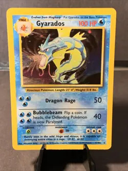 Pokemon TCG Gyarados #006/102 Base Set Unlimited Holo WOTC VTG 1999 NM - Image 1