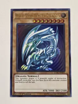 Blue-Eyes White Dragon LCKC-EN001 1st Edition Yugioh Ultra Rare VLP (Version 2) - Image 1