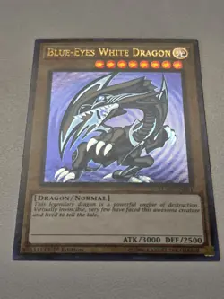 Blue-Eyes White Dragon LCKC-EN001 1st Edition Yugioh Ultra Rare VLP (Version 2) - Image 3