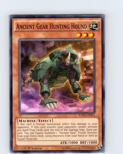 Yu-Gi-Oh TCG Ancient Gear Hunting Hound RATE-EN013 1st Edition Common Card NM - Image 1