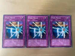 3X Hero Medal DP06-EN021 - Yugioh Yu Gi Oh! 3 Playset 1st Edition - Image 1