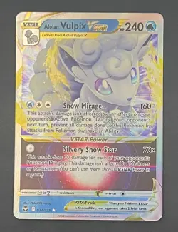 Pokemon Card Alolan Vulpix VSTAR 034/195 Silver Tempest - Near Mint - Image 1