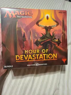 MTG Magic Hour of Devastation Fat Pack Bundle Box Sealed w 10 Packs SEEPICS - Image 1