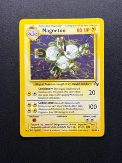 Magneton 11/62 Holo Rare Fossil Set Pokemon Card WOTC Vintage 1999 - Image 1