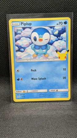 Pokemon Piplup 20/25 Non HOLO 25th Anniversary Mcdonalds Promo 2021 Pack Fresh - Image 1