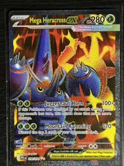 Mega Heracross ex FULL ART 108/094 Pokemon Cards Phantasmal Flames - PACK FRESH - Image 1