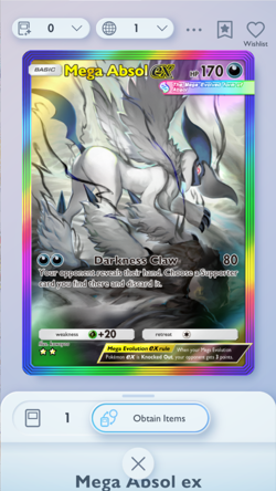 Mega absol Special Art Rare, Pokemon TCG Pocket, English language, Mega-Rising - Image 1