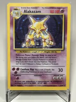 Pokemon TCG Alakazam 1/102 Base Set Holo - Moderately Played/MP - Image 1