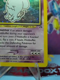 Pokemon TCG Neo Discovery 1st Edition Wobbuffet 16/75 Holo LP - Image 5
