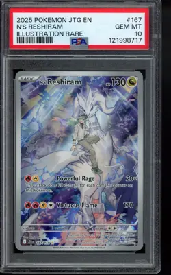 PSA 10 N's Reshiram 167/159 Sv09: Journey Together Holo Pokemon - Image 1