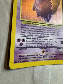 Gengar #5/62 Holo Rare Fossil Pokemon Card 1999 VintageEnglish Unlimited 05/62 - Image 3