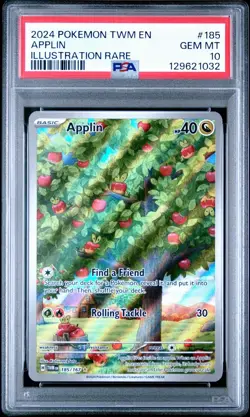 2024 POKEMON TWM EN-TWILIGHT MASQUERADE ILLUSTRATION RARE #185 APPLIN PSA 10 - Image 1
