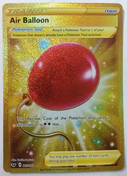 Pokemon Air Balloon 213/202 Gold Secret Rare Trainer - Sword & Shield TCG Card - Image 1