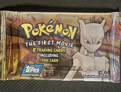 1 - Pokemon Topps Blue Label The First Movie Booster Pack 8 Cards Factory Sealed - Image 1