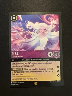 Disney Lorcana TCG the First Chapter Elsa Spirit of Winter 42/204 Legendary Card - Image 1