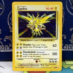 Pokemon TCG Zapdos Base Set Holo Rare Card 16/102 LP - Image 1