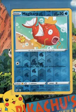 Pokemon TCG Magikarp Card 039/192 Reverse Holo Ft. Pikachu Rebel Clash NM - Image 1
