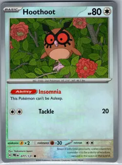 Hoothoot (Master Ball) 077/131 SV: Prismatic Evolutions - Pokemon Card - NM - Image 1