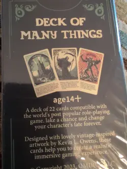 Dice Set and D&D Deck of Many Things: The Physical Manifestation Deck Card NEW - Image 3