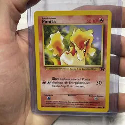 Ponyta 64/82 Team Rocket Regular German Vintage Pokemon Card TCG LP+ Vtg WOTC - Image 1