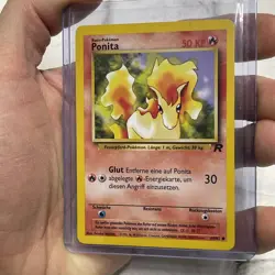 Ponyta 64/82 Team Rocket Regular German Vintage Pokemon Card TCG LP+ Vtg WOTC - Image 2