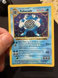 Poliwrath Holo Shadowless Base Set Vintage Rare Pokemon Card - Image 3
