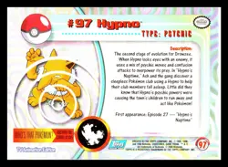 2000 Topps Pokemon TV Animation Edition Series 2 Silver Foil Hypno #97 0s72 - Image 2