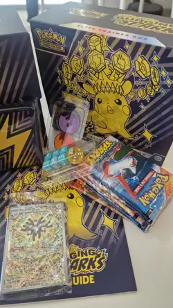 Pokemon TCG Surging Sparks ETB - Box and packs opened, Sealed Promo - Image 3