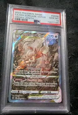 Pokemon 2023 Hisuian Zoroark VSTAR GG56 Full Art Crown Zenith GEM MINT PSA 10 - Image 1