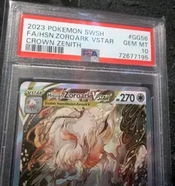 Pokemon 2023 Hisuian Zoroark VSTAR GG56 Full Art Crown Zenith GEM MINT PSA 10 - Image 2