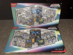 Pokemon TCG Prismatic Evolutions Lucario Ex + Tyranitar Ex Premium Collection - Image 1