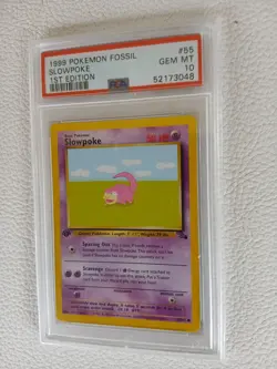 Pokemon Card 1st Edition Fossil #55 Slowpoke PSA 10 GEM MINT 1999 WOTC Vintage - Image 2