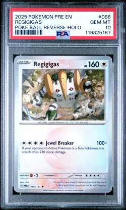Pokemon TCG Regigigas 086/131 2025 PRE Poke Ball Reverse Holo Card - PSA 10 - Image 1