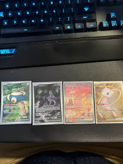 Pokemon 151 UPC Promo Set Metal Mew 205 Mew 053 Mewtwo 052 & Snorlax 051 - Image 1