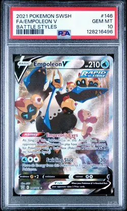 PSA 10 GEM MINT Empoleon V 146/163 Alternate Alt Art Battle Styles 2021 Pokemon - Image 1