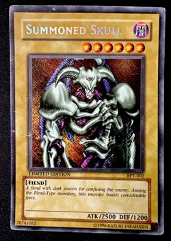 Yugioh Summoned Skull BPT-002 Secret Rare Limited Edition HP REVERSE FOIL ERROR - Image 1