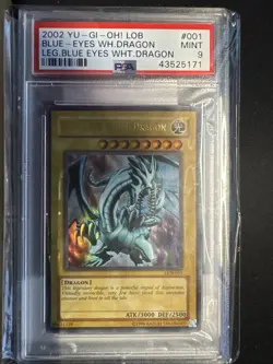 2002 Yu-Gi-Oh! Blue-Eyes White Dragon PSA 9 Mint #001 LOB - Image 1