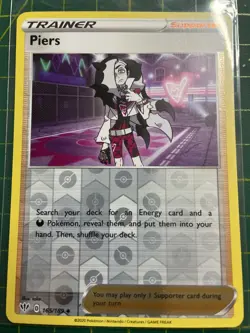 Pokemon TCG Trainer Card Piers Reverse Holo 165/189 Darkness Ablaze Near Mint - Image 1